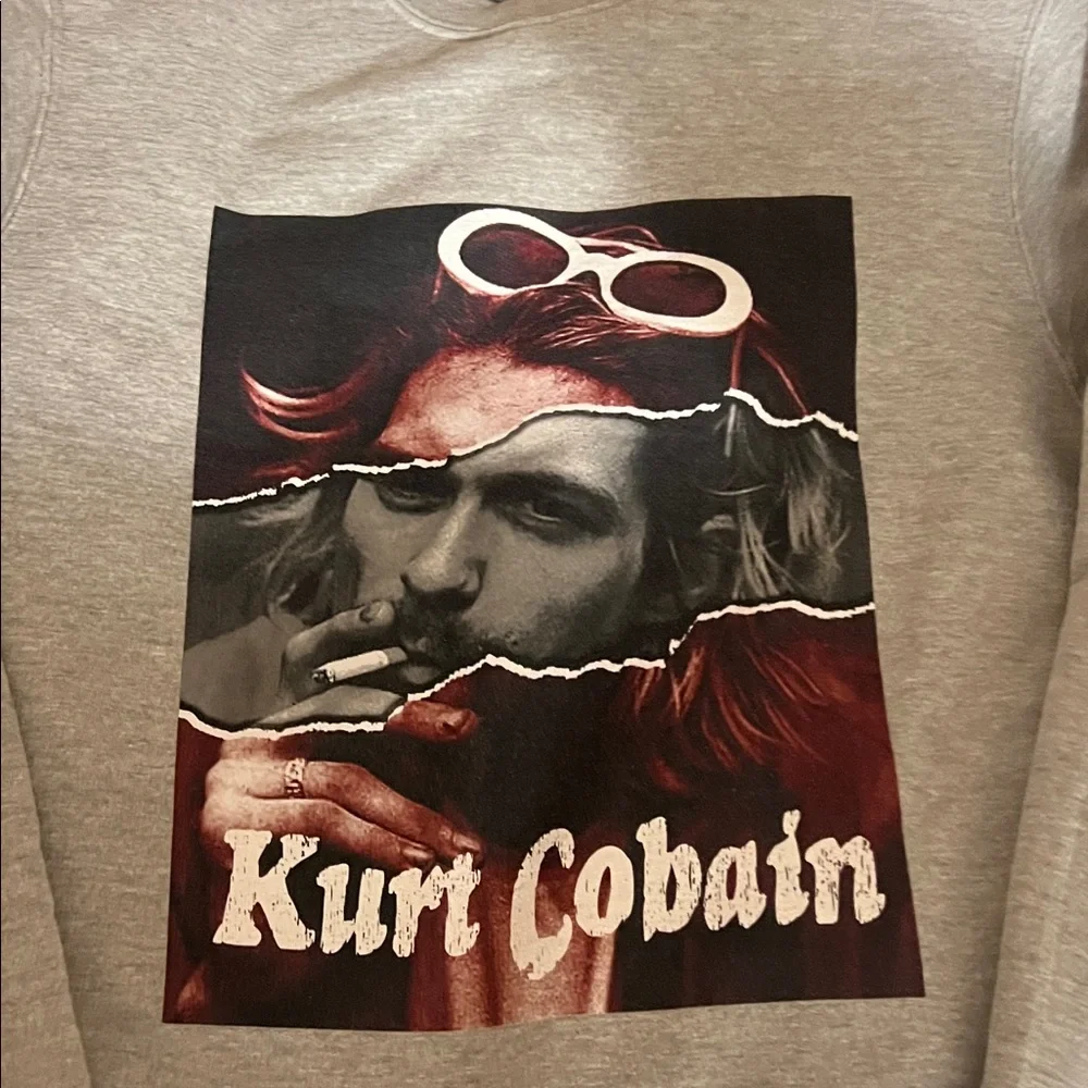 Kurt Cobain Nirvana - never worn Gray Crewneck Sweatshirt- very good quality